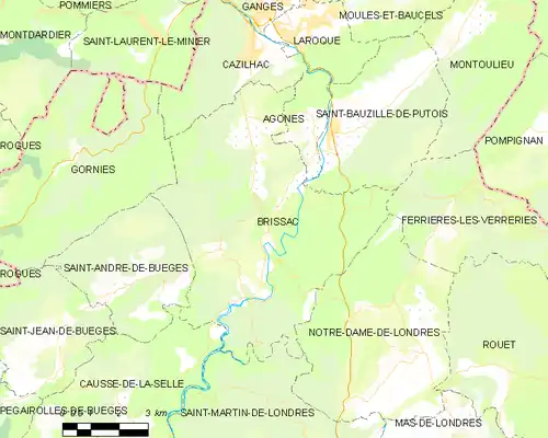 Detailkaart van de gemeente