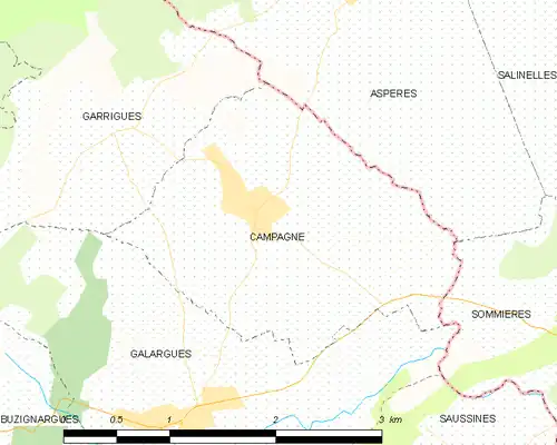 Detailkaart van de gemeente