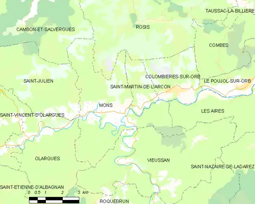 Detailkaart van de gemeente