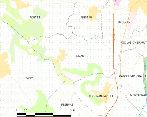 Detailkaart van de gemeente