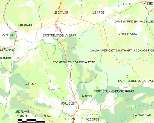 Detailkaart van de gemeente