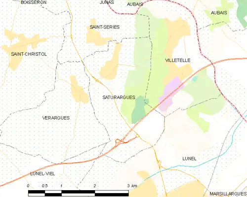 Detailkaart van de gemeente