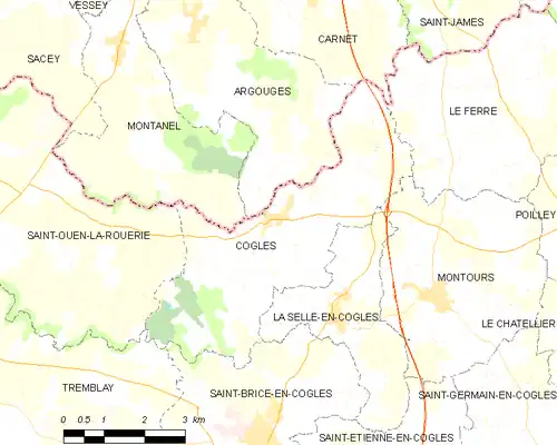 Detailkaart van de gemeente