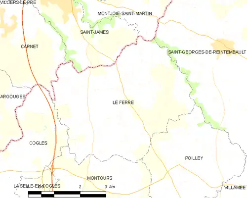 Detailkaart van de gemeente