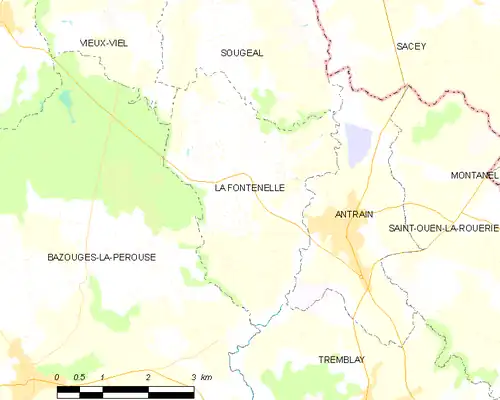 Detailkaart van de gemeente