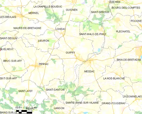 Detailkaart van de gemeente