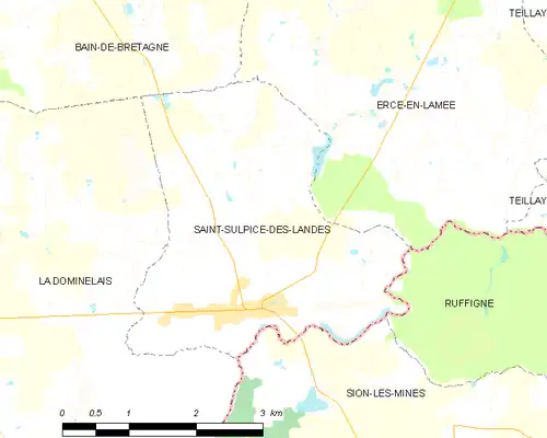 Detailkaart van de gemeente