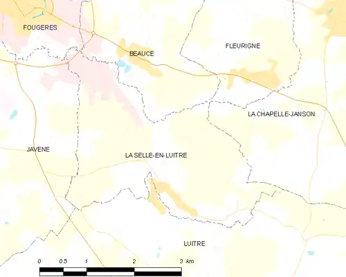 Detailkaart van de gemeente