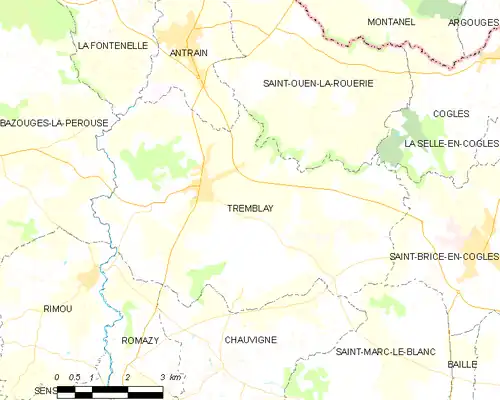 Detailkaart van de gemeente