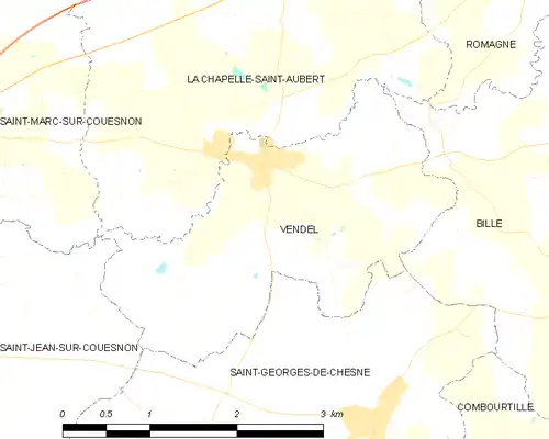 Detailkaart van de gemeente