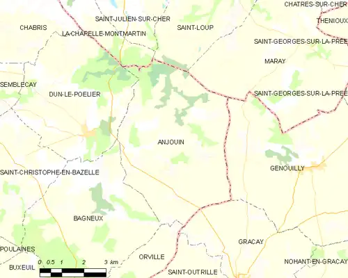 Detailkaart van de gemeente