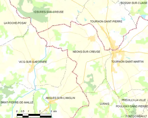 Detailkaart van de gemeente