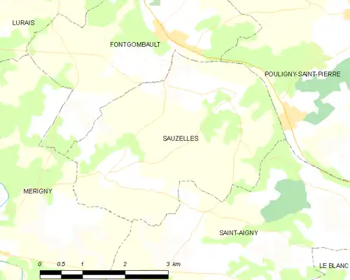 Detailkaart van de gemeente