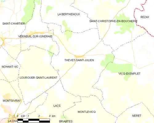 Detailkaart van de gemeente