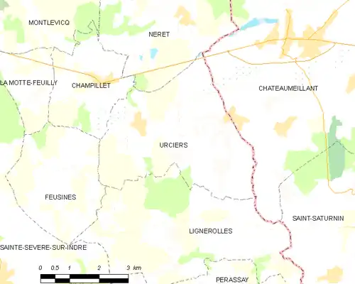 Detailkaart van de gemeente