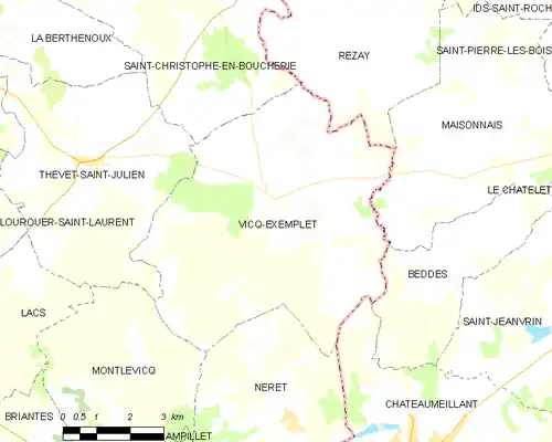 Detailkaart van de gemeente