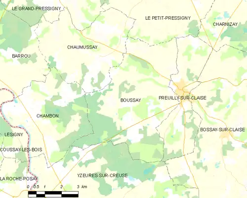 Detailkaart van de gemeente