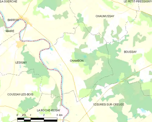 Detailkaart van de gemeente