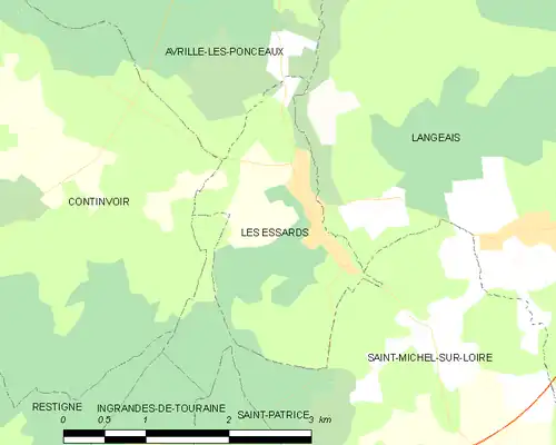 Detailkaart van de gemeente