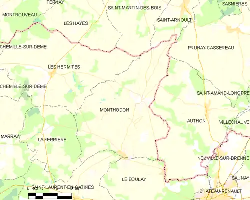 Detailkaart van de gemeente