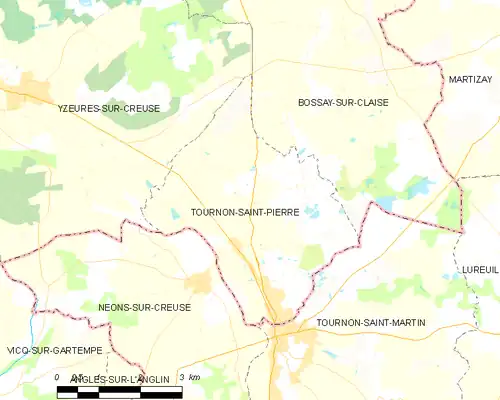 Detailkaart van de gemeente