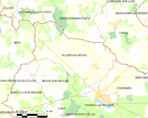 Detailkaart van de gemeente