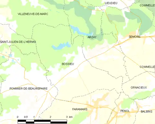 Detailkaart van de gemeente