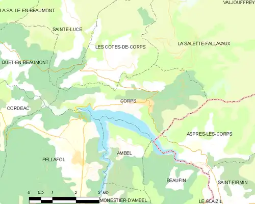 Detailkaart van de gemeente