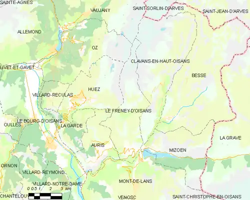 Detailkaart van de gemeente