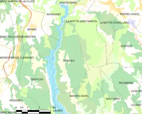 Detailkaart van de gemeente