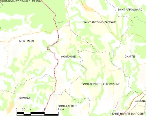 Detailkaart van de gemeente