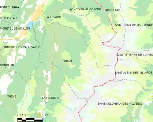 Detailkaart van de gemeente