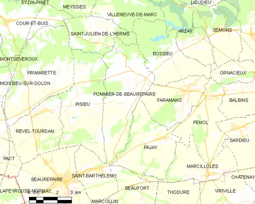 Detailkaart van de gemeente