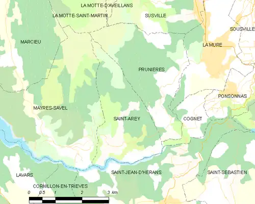 Detailkaart van de gemeente