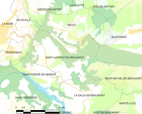 Detailkaart van de gemeente