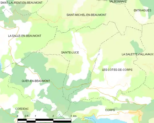 Detailkaart van de gemeente