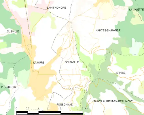 Detailkaart van de gemeente
