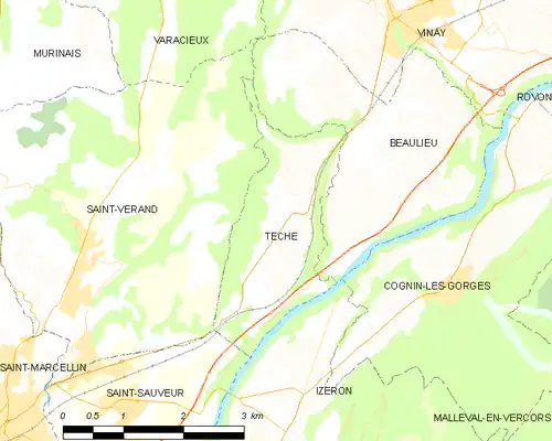 Detailkaart van de gemeente