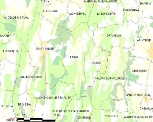 Detailkaart van de gemeente