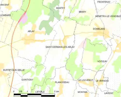Detailkaart van de gemeente