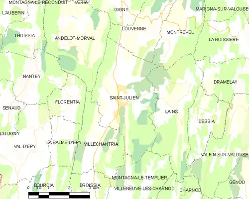 Detailkaart van de gemeente