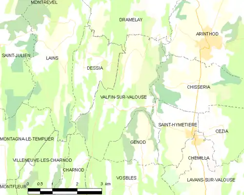 Detailkaart van de gemeente