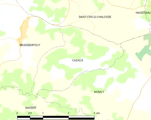 Detailkaart van de gemeente