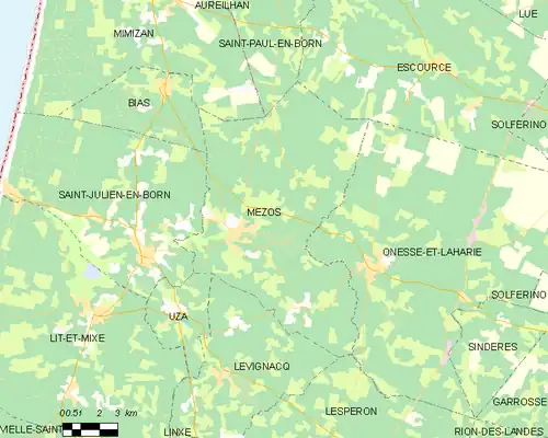 Detailkaart van de gemeente