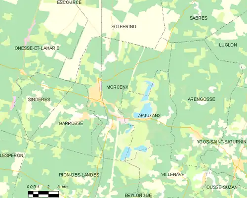 Detailkaart van de gemeente