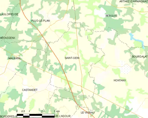 Detailkaart van de gemeente