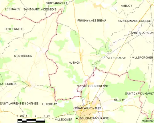 Detailkaart van de gemeente