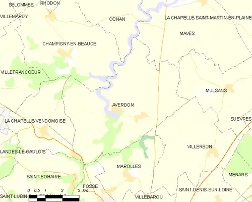 Detailkaart van de gemeente