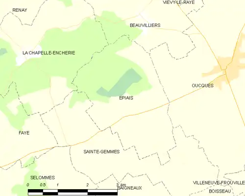 Detailkaart van de gemeente