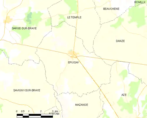 Detailkaart van de gemeente